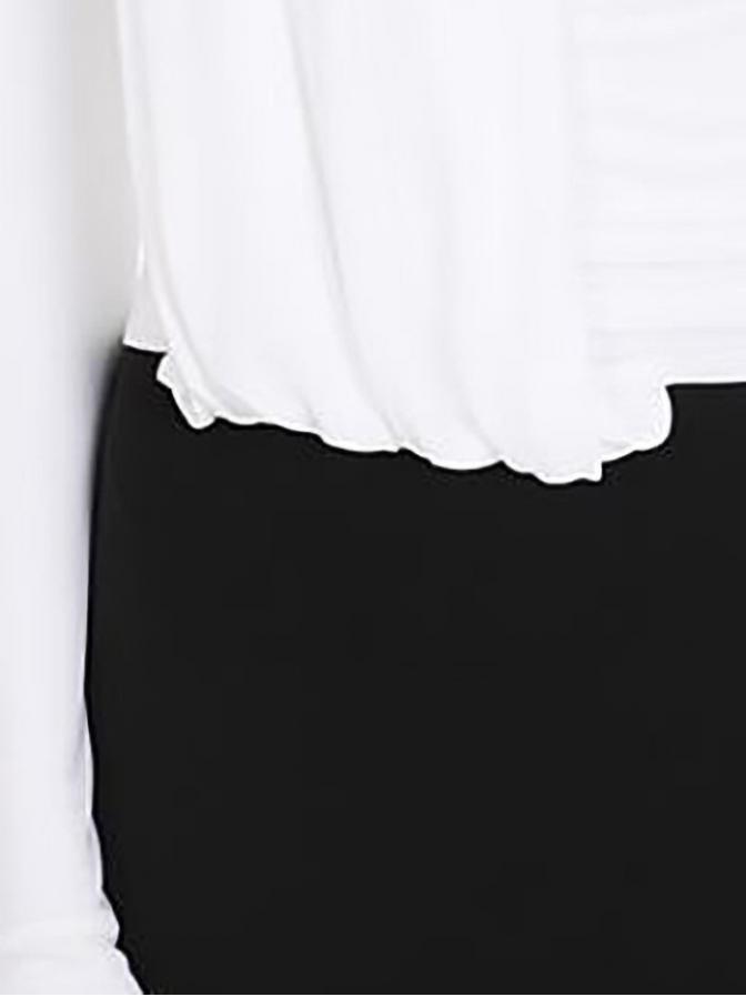 BALMAIN - Robe drapée noire et blanche