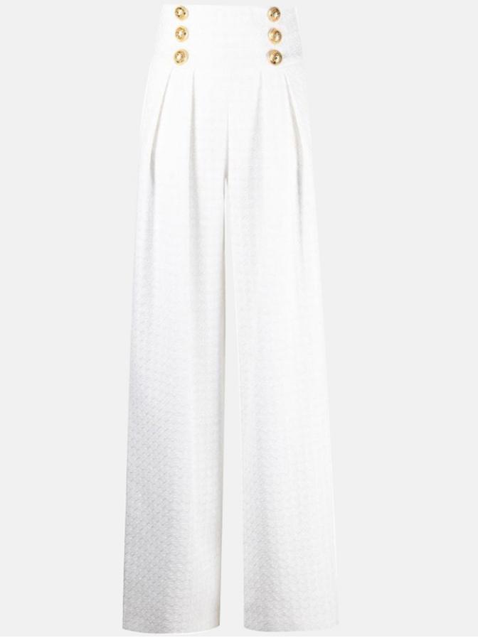 Balmain - Pantalon tweed blanc